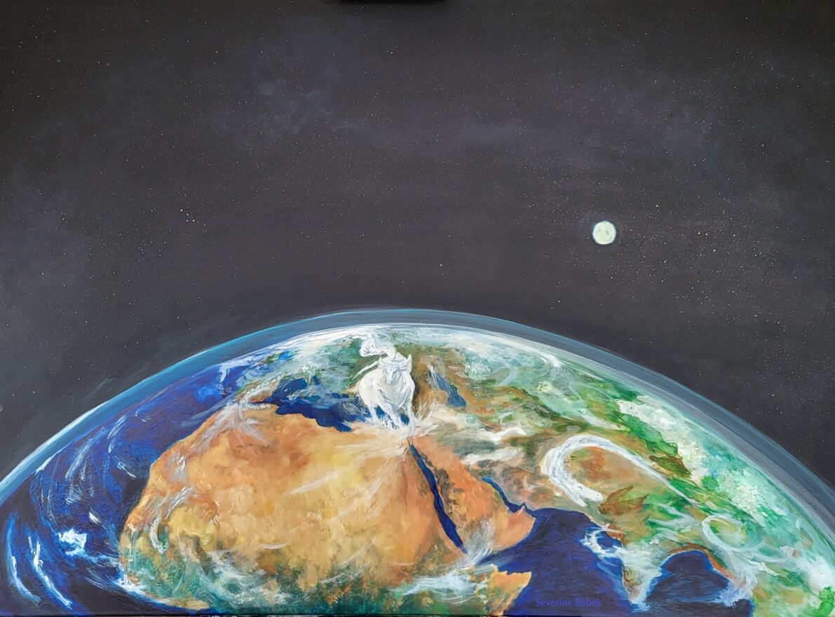 Tiefausläufer | 2025 | Acryl, Tusche auf Leinwand | 120 x 90 cm